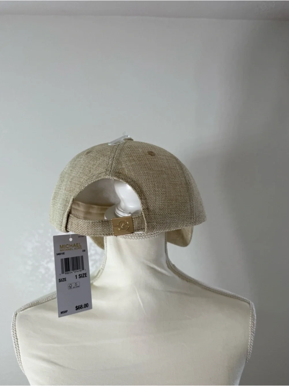 MICHAEL Michael Kors Beige Linen-Texture Baseball Cap